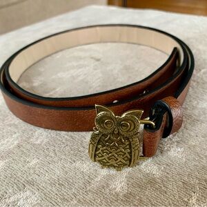 Brown Belt with Gold Owl Buckle